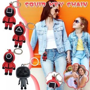 Plush Keychains Squid Game Dolls Keychains Cute Character Epoxy Keychain, Diy